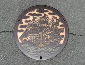 Black ship's manhole